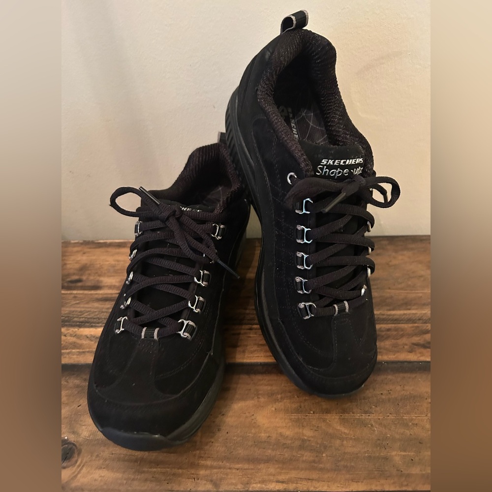 Skechers Black Women's Lace-Up Shape-Ups Sneakers